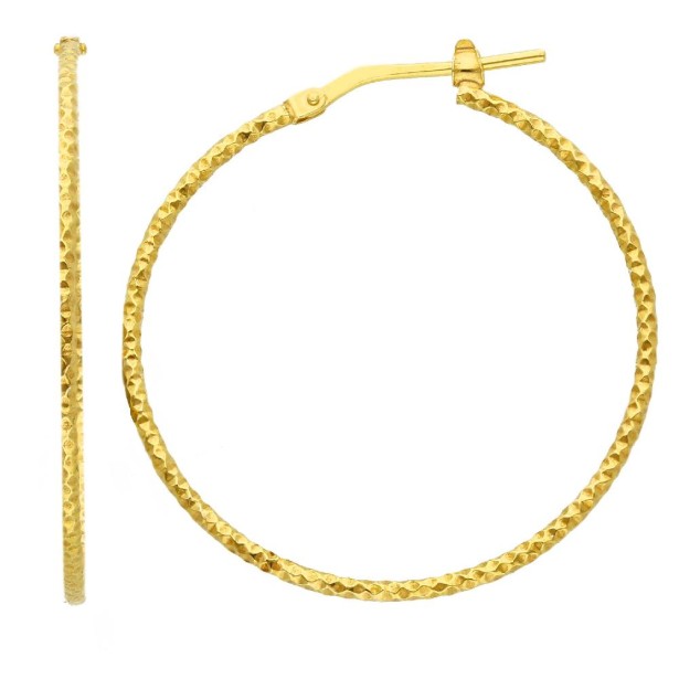 Orecchini cerchio in argento dorato 925/ooo
