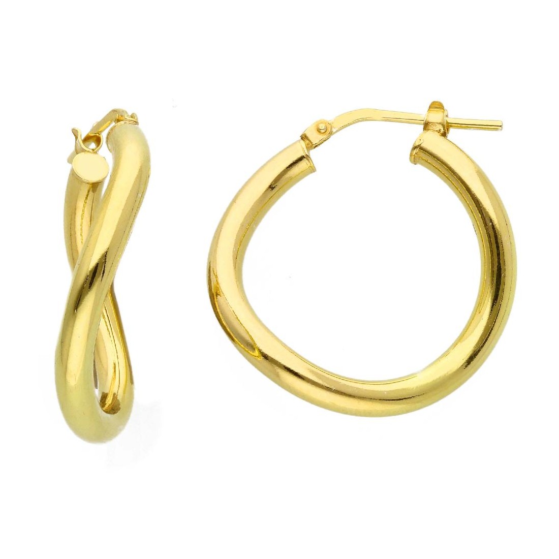 Orecchini cerchio in argento dorato 925/ooo