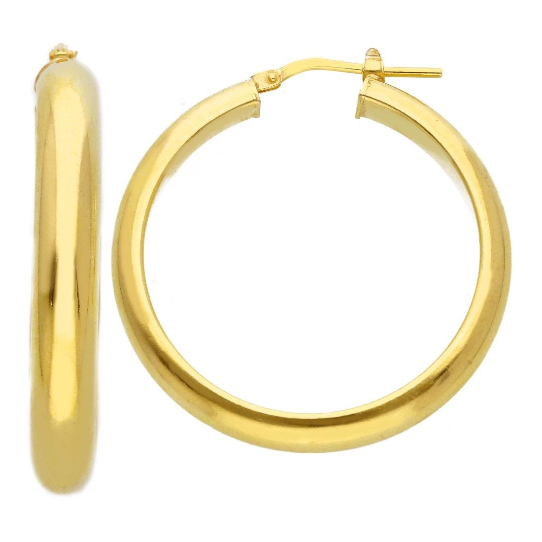 Orecchini cerchio in argento dorato 925/ooo