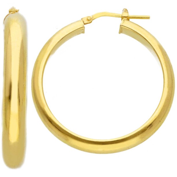 Orecchini cerchio in argento dorato 925/ooo