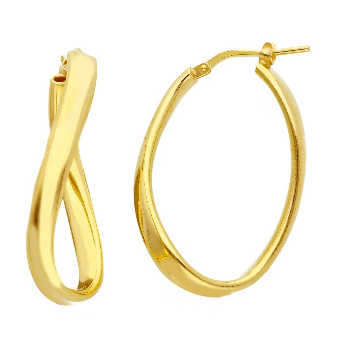 Orecchini cerchio in argento dorato 925/ooo