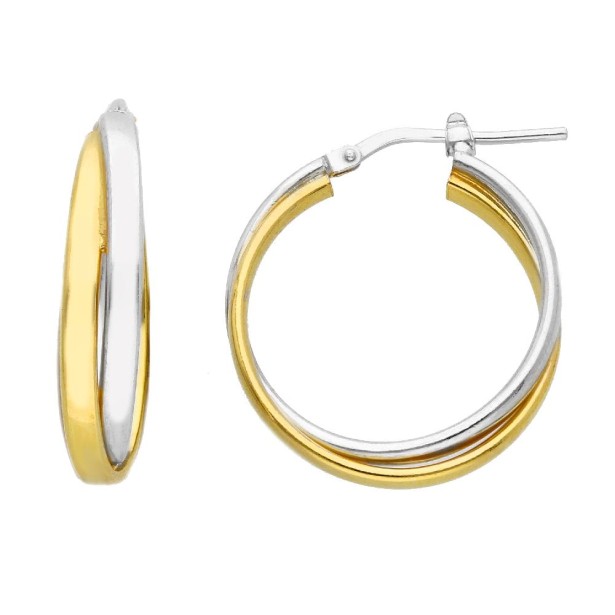 Orecchini cerchio in argento bicolore 925/ooo