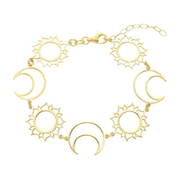 Bracciale in argento dorato 925/ooo con sole e luna