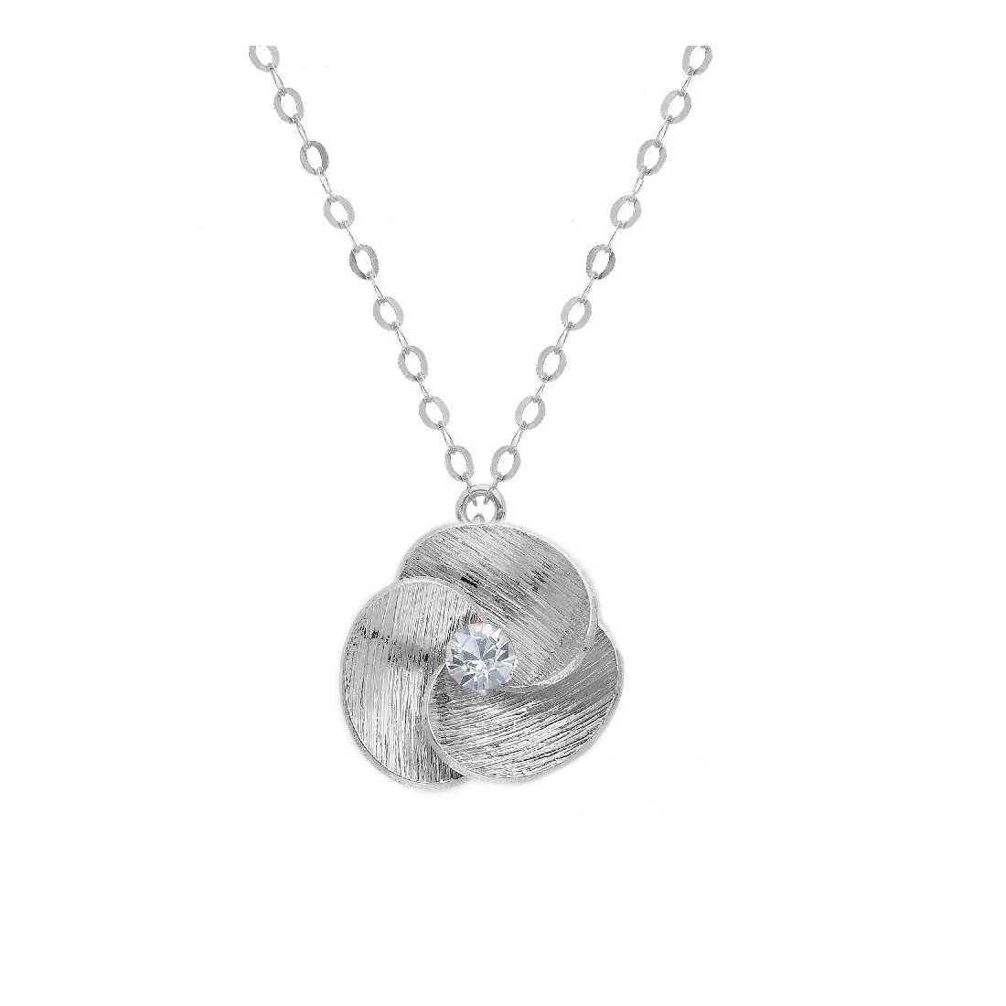 Girocollo in argento 925/ooo e zirconia cubica con fiore