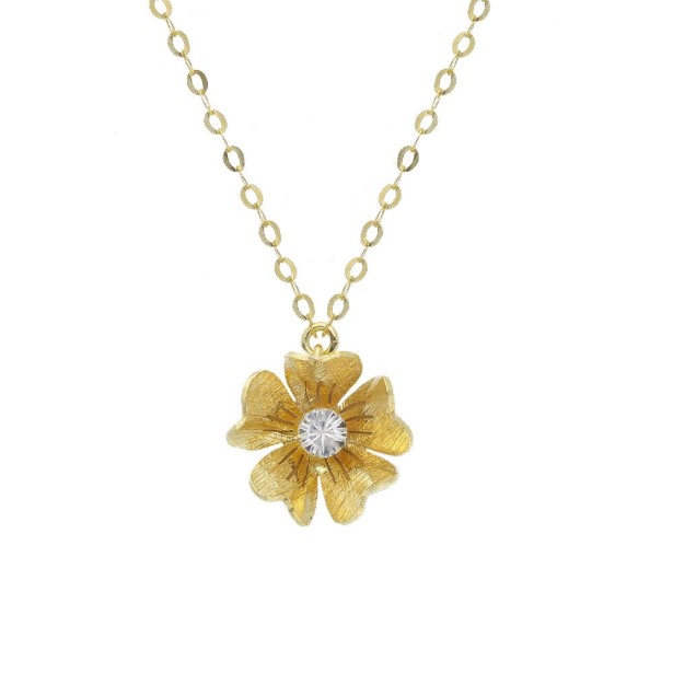 Girocollo in argento dorato 925/ooo e zirconia cubica con fiore