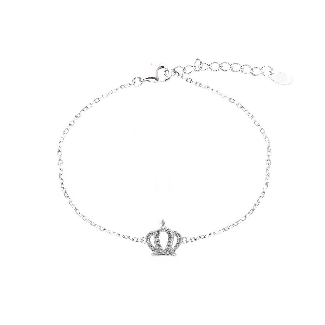 Bracciale in argento 925/ooo e zirconia cubica con corona