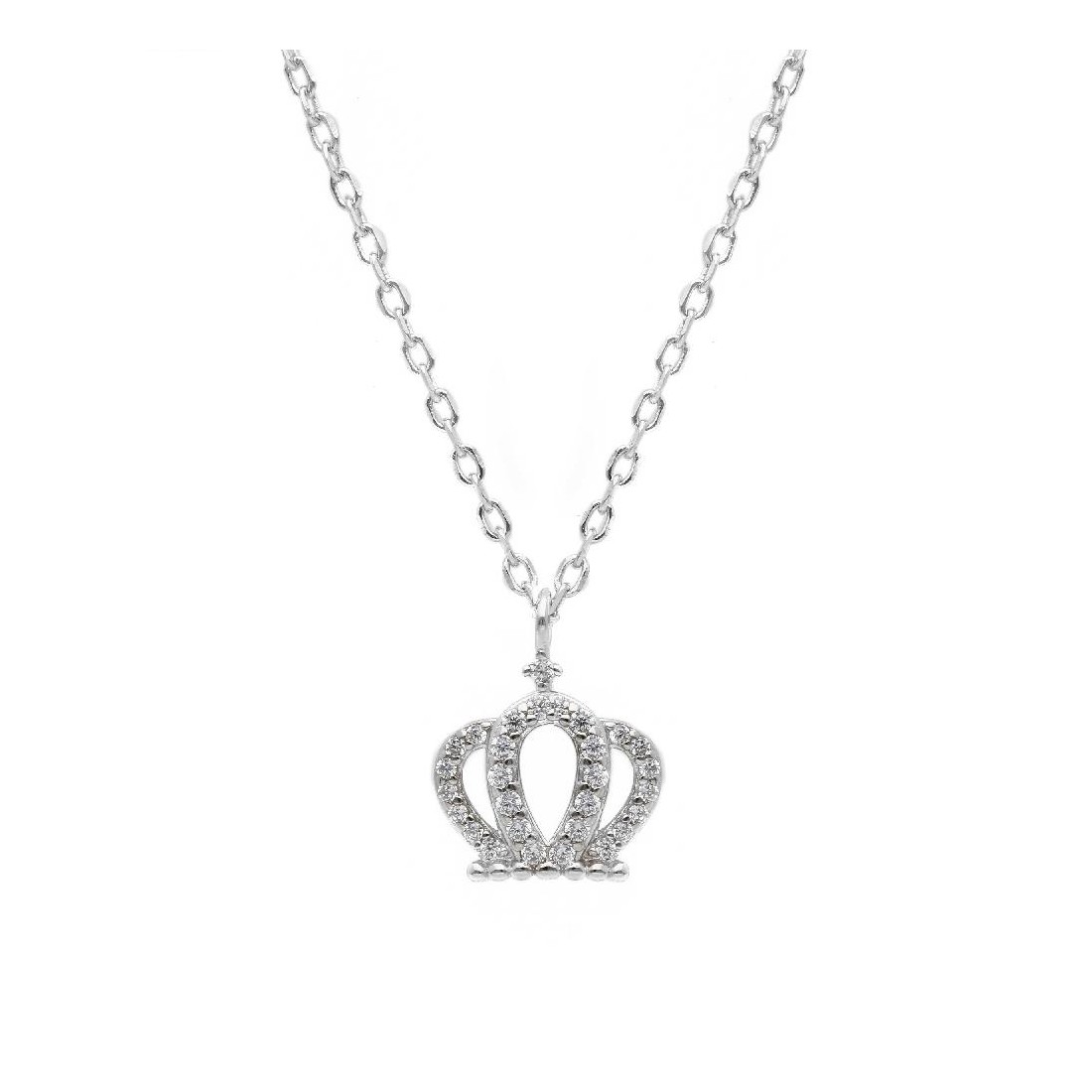 Girocollo in argento 925/ooo e zirconia cubica con corona