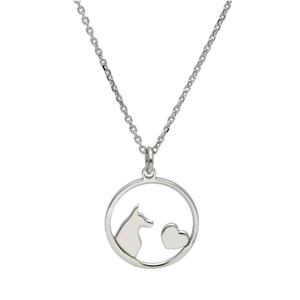 Girocollo in argento 925/ooo con cane e cuore