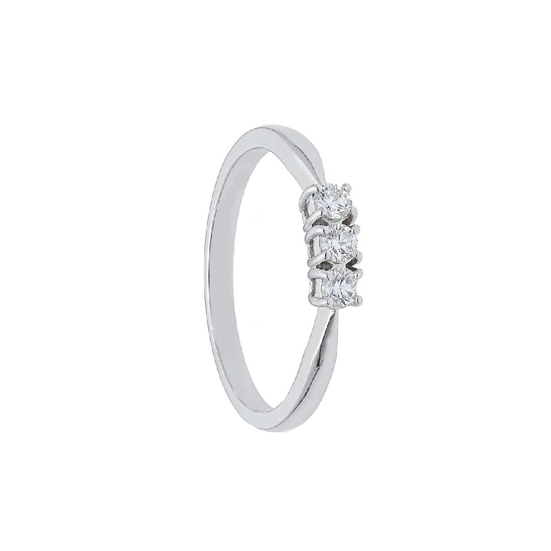 Anello trilogy in oro bianco 750/ooo e diamante
