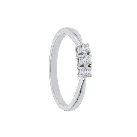 Anello trilogy in oro bianco 750/ooo e diamante