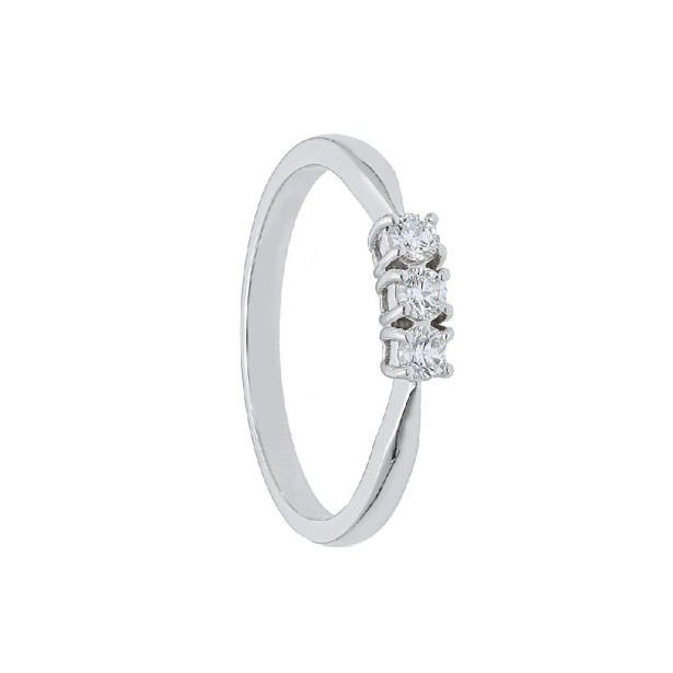 Anello trilogy in oro bianco 750/ooo e diamante