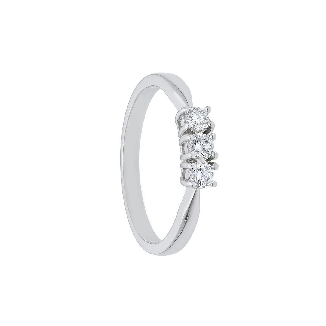 Anello trilogy in oro bianco 750/ooo e diamante