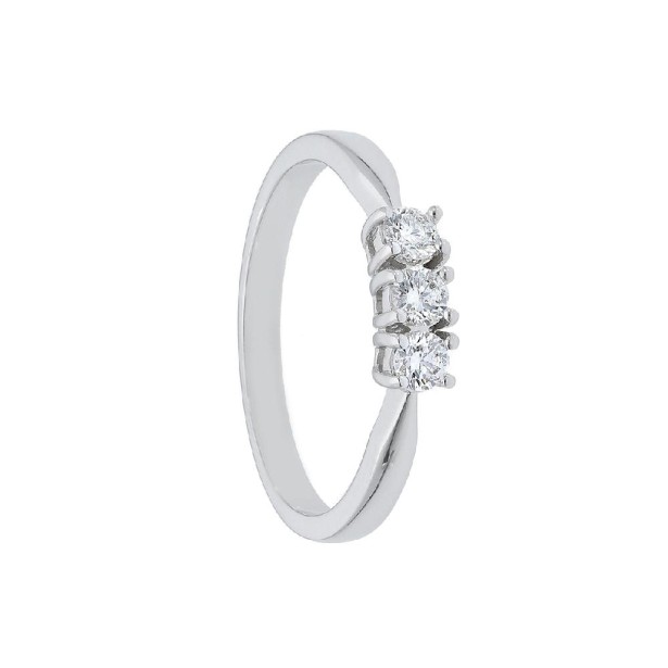 Anello trilogy in oro bianco 750/ooo e diamante