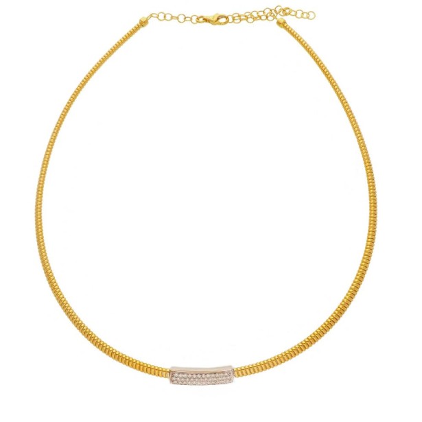 Girocollo in oro giallo 750/ooo con diamante naturale