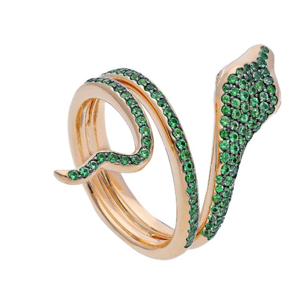 Anello in oro rosa 750/ooo con tsavorite