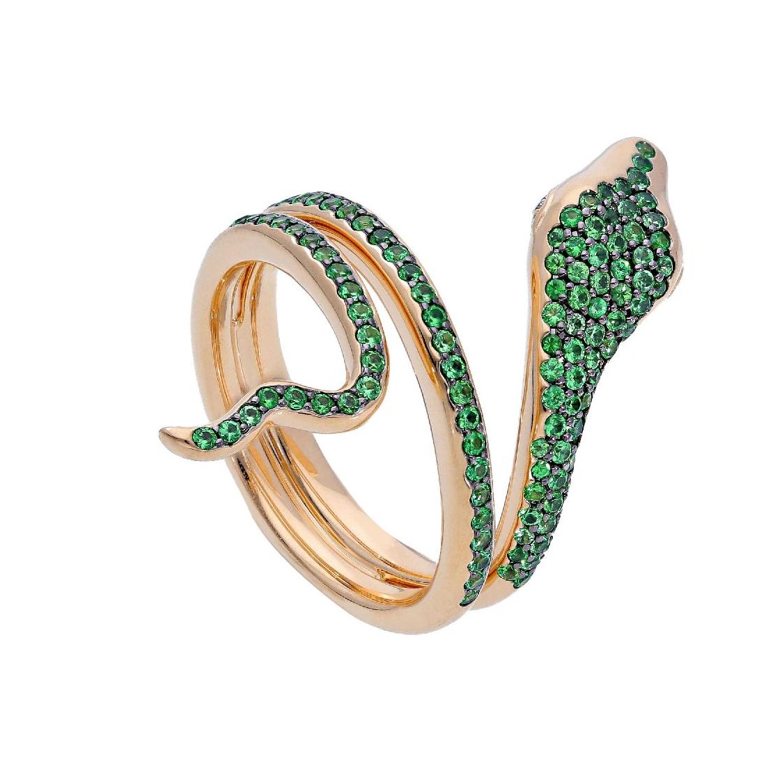 Anello in oro rosa 750/ooo con tsavorite