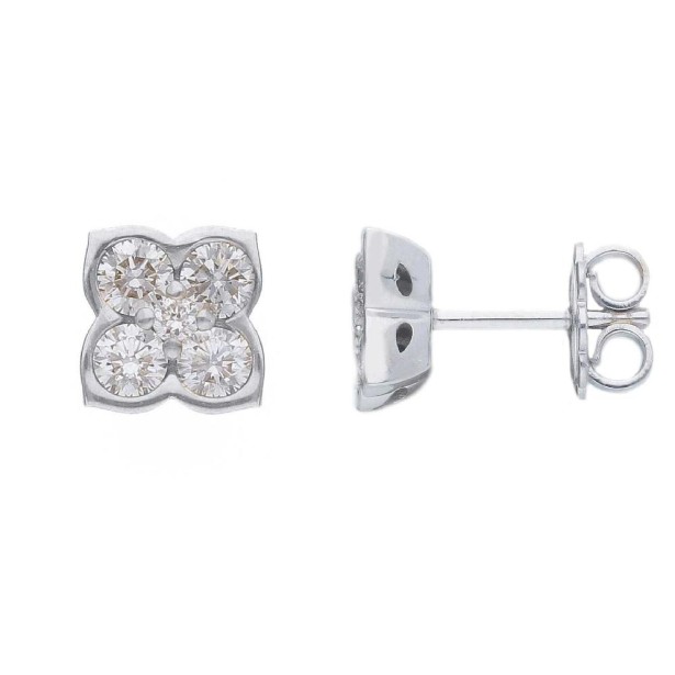 Orecchini in oro bianco 750/ooo con diamante naturale