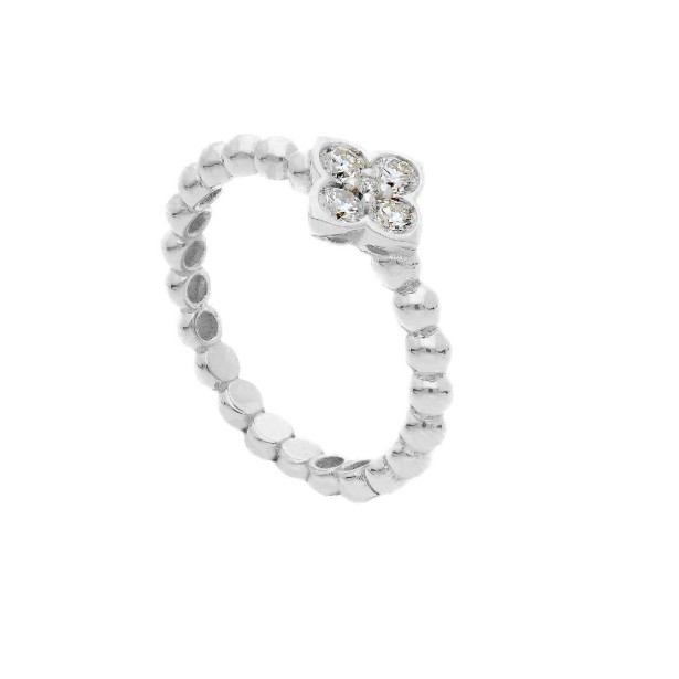 Anello in oro bianco 750/ooo con diamante naturale