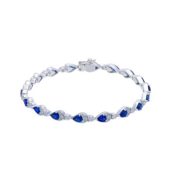 Bracciale in oro bianco 750/ooo con diamante naturale e zaffiro