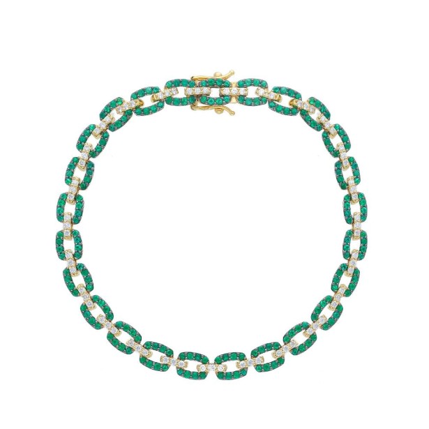 Bracciale in oro rosa 750/ooo con smeraldo e diamante naturale