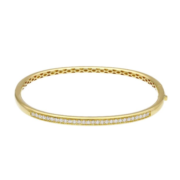 Bracciale rigido in oro giallo 750/ooo con diamante naturale