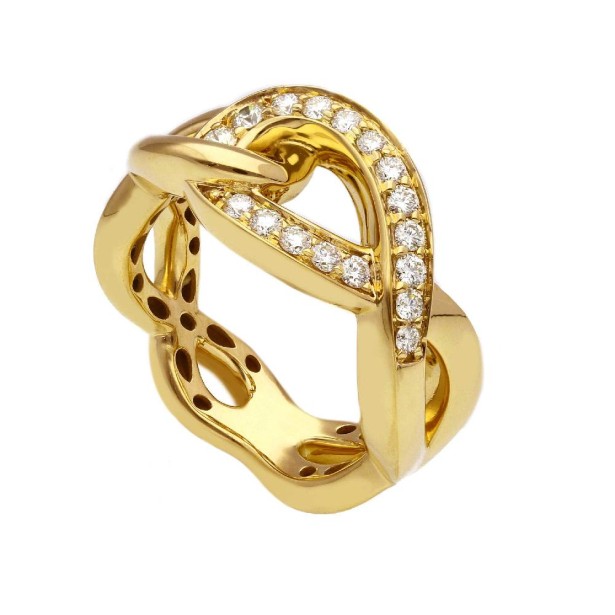 Anello in oro giallo 750/ooo con diamante naturale