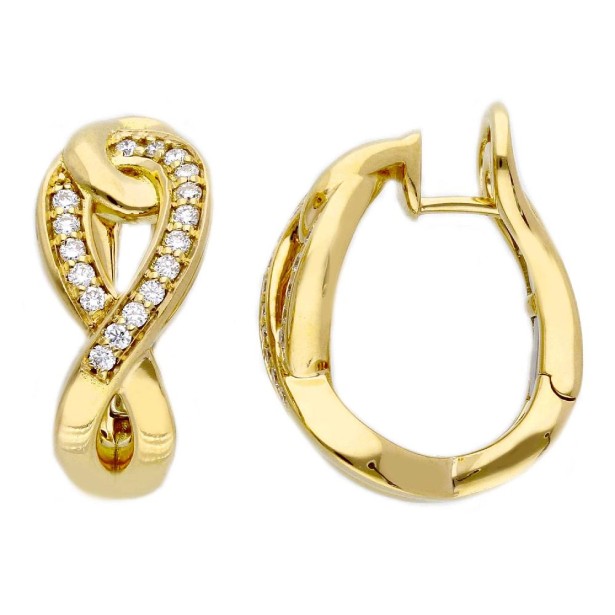 Orecchini cerchio in oro giallo 750/ooo con diamante naturale