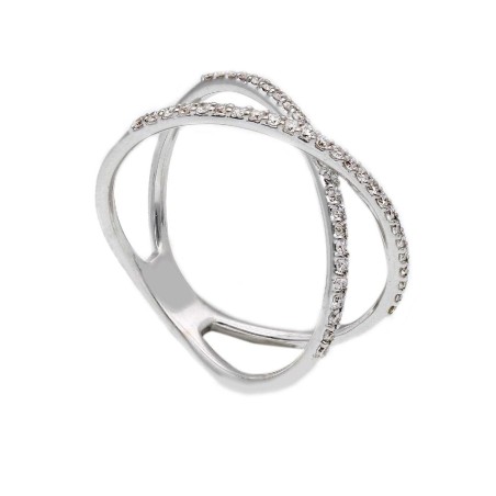 Anello in oro bianco 750/ooo con diamante naturale