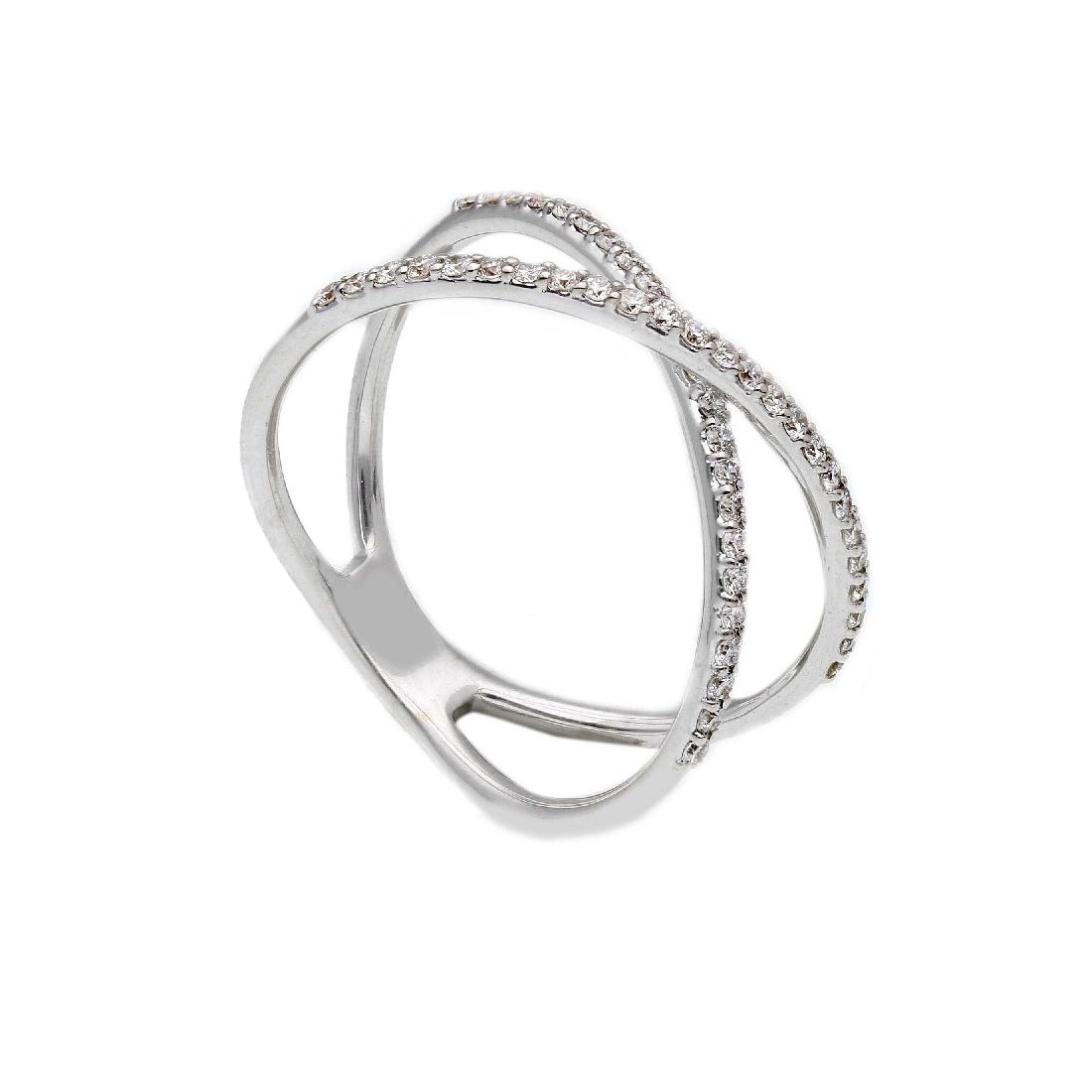 Anello in oro bianco 750/ooo con diamante naturale