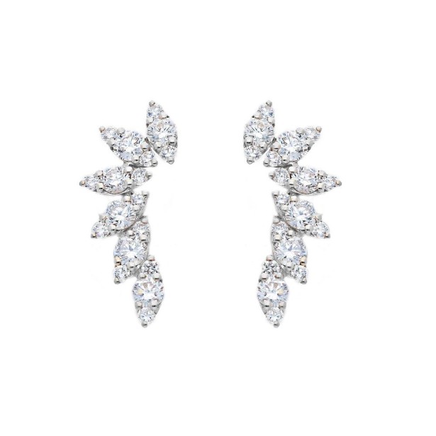 Orecchini lobo in oro bianco 750/ooo con diamante naturale
