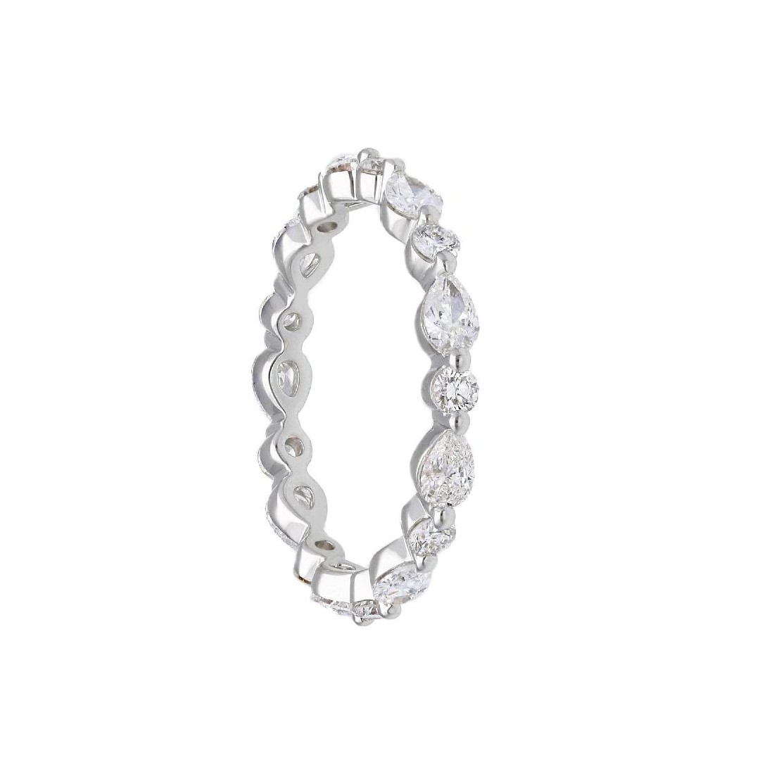 Anello eternity in oro bianco 750/ooo con diamante naturale