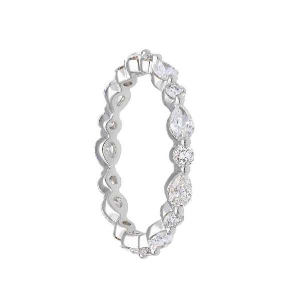 Anello eternity in oro bianco 750/ooo con diamante naturale
