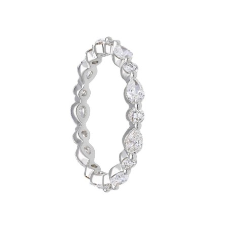 Anello eternity in oro bianco 750/ooo con diamante naturale