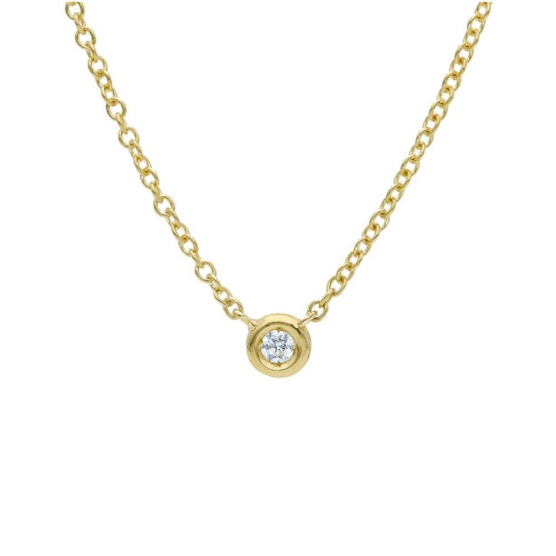 Girocollo in oro giallo 750/ooo con diamante naturale