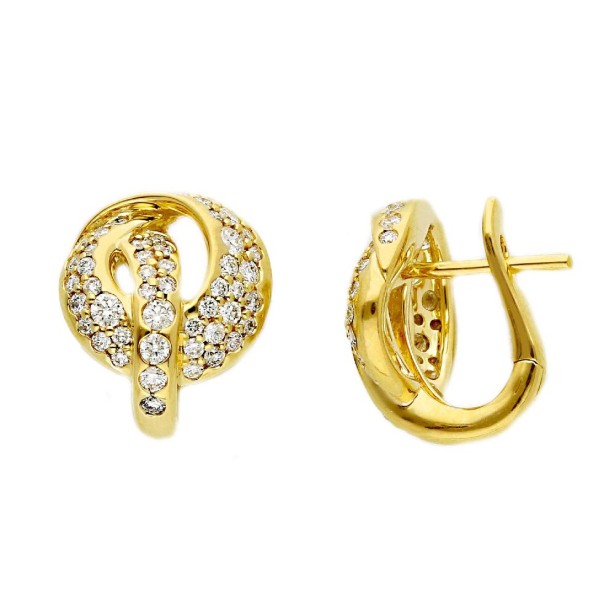 Orecchini in oro giallo 750/ooo con diamante naturale