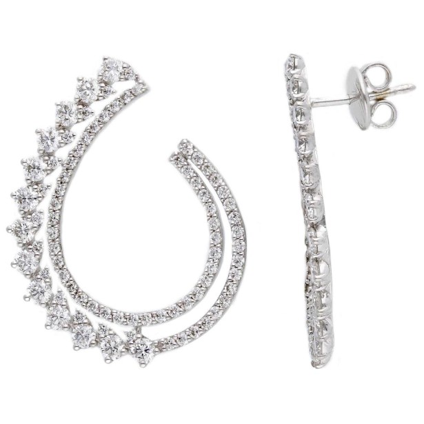 Orecchini in oro bianco 750/ooo con diamante naturale