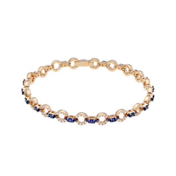 Bracciale in oro rosa 750/ooo con zaffiro e diamanti naturali