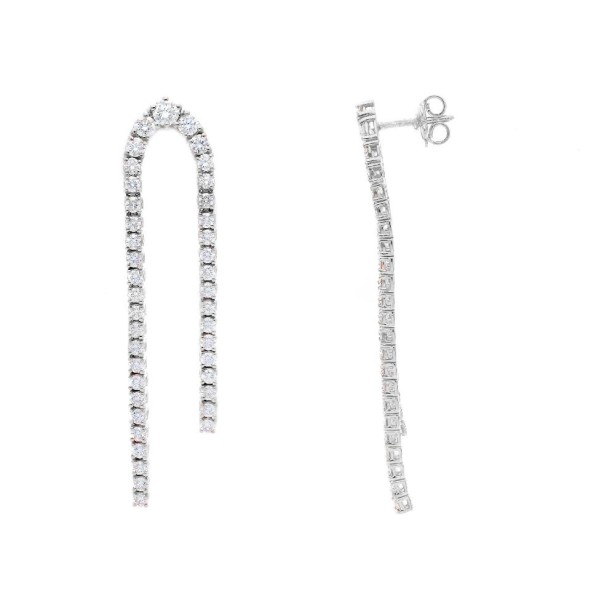Orecchini pendenti in oro bianco 750/ooo con diamanti naturali