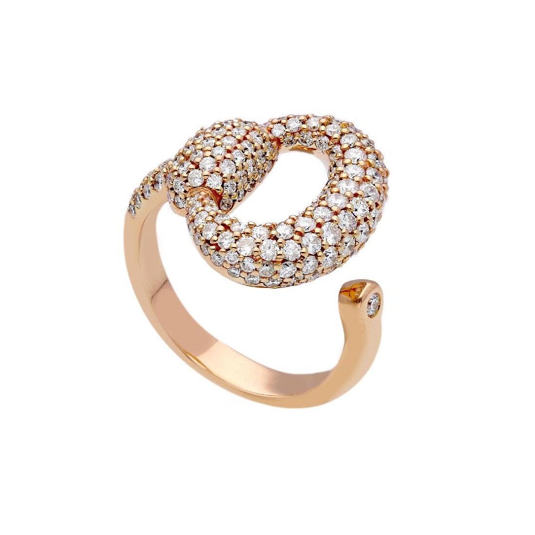 Anello in oro rosa 750/ooo con diamanti naturali