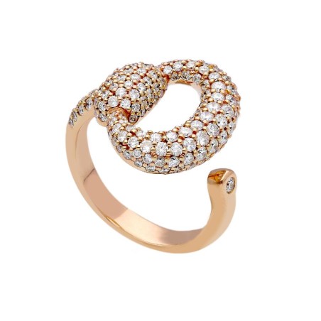 Anello in oro rosa 750/ooo con diamanti naturali