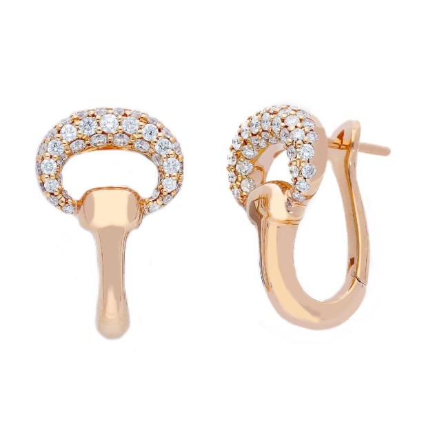 Orecchini in oro rosa 750/ooo con diamanti naturali