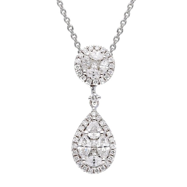 Girocollo in oro bianco 750/ooo con diamante naturale