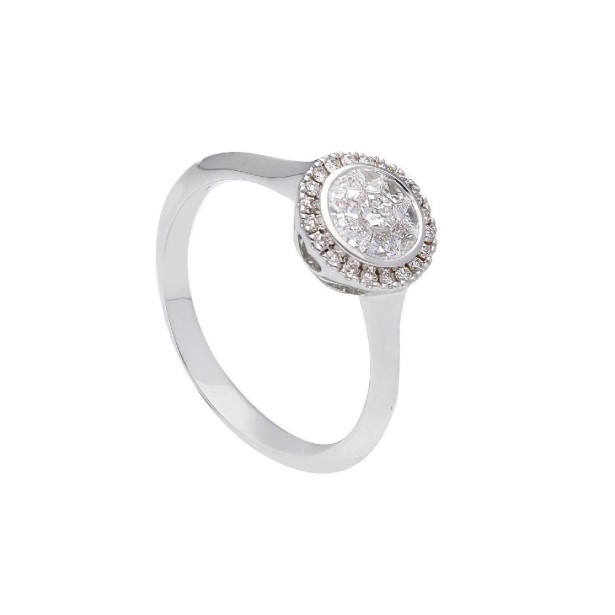 Anello in oro bianco 750/ooo con diamante naturale