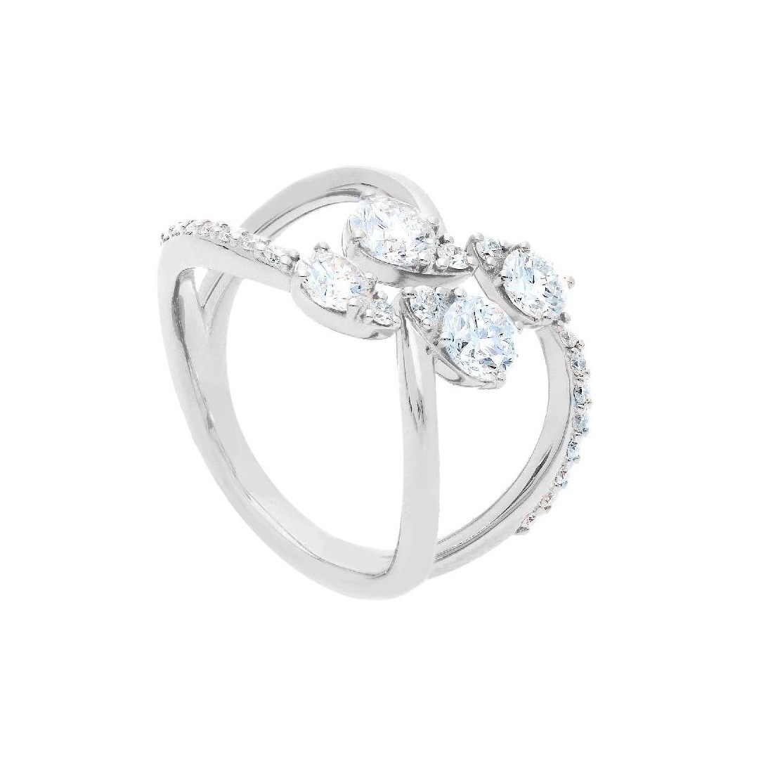 Anello in oro bianco 750/ooo con diamante naturale