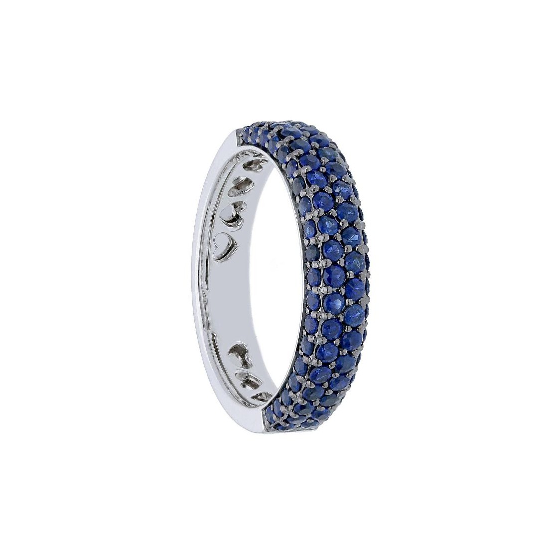 Anello in oro bianco 750/ooo con zaffiro naturale