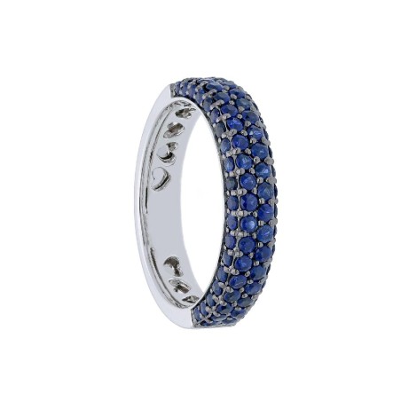 Anello in oro bianco 750/ooo con zaffiro naturale