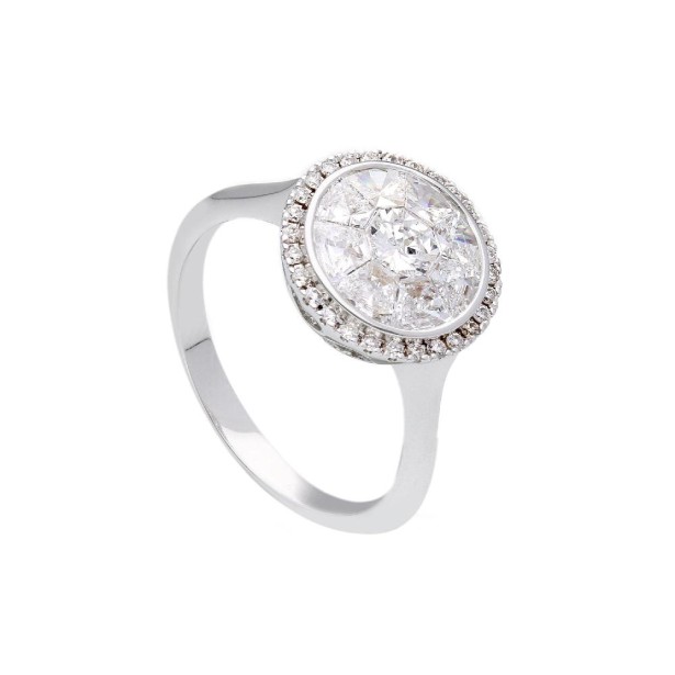 Anello in oro bianco 750/ooo con diamante naturale