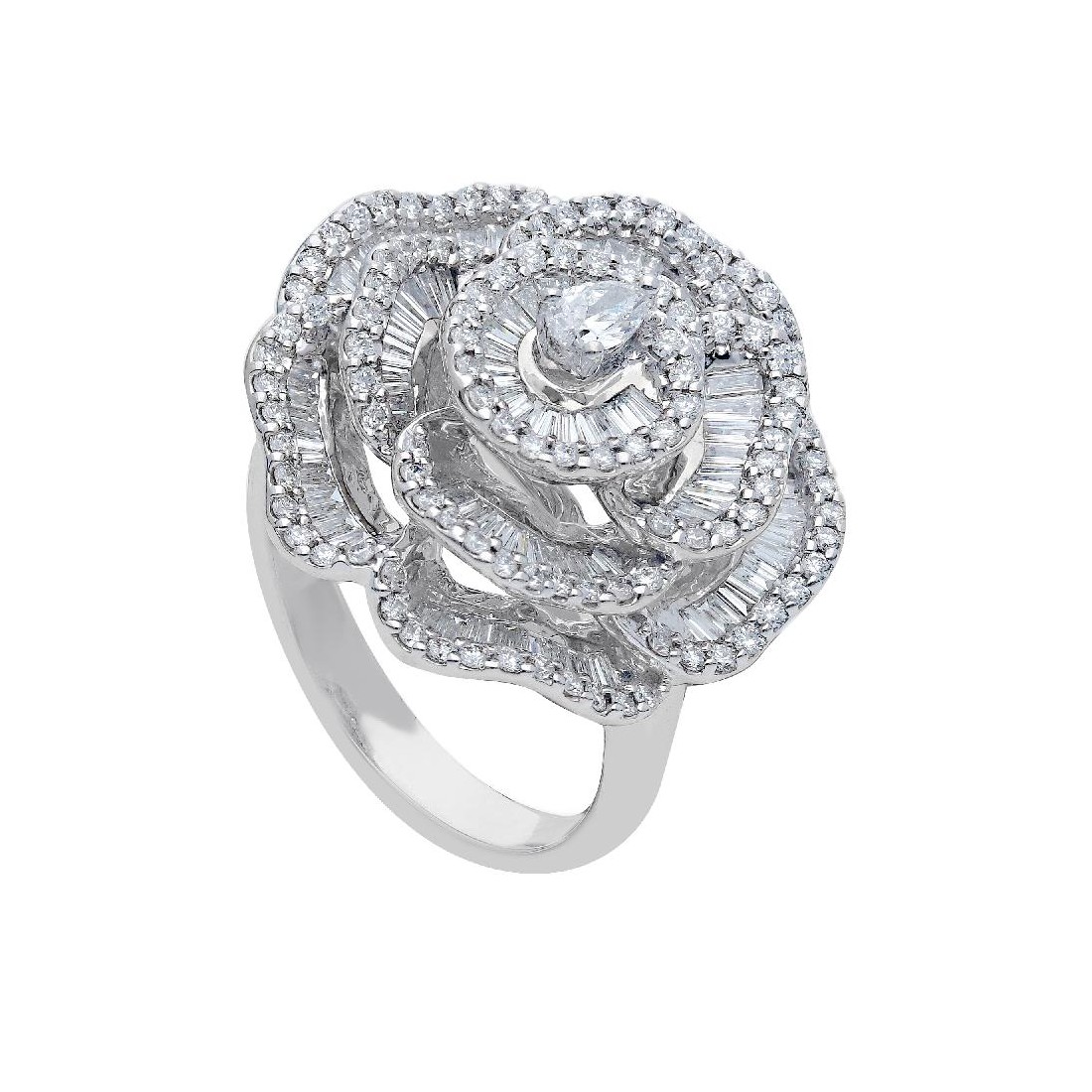 Anello in oro bianco 750/ooo con diamante naturale
