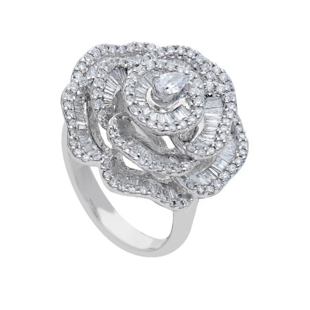 Anello in oro bianco 750/ooo con diamante naturale