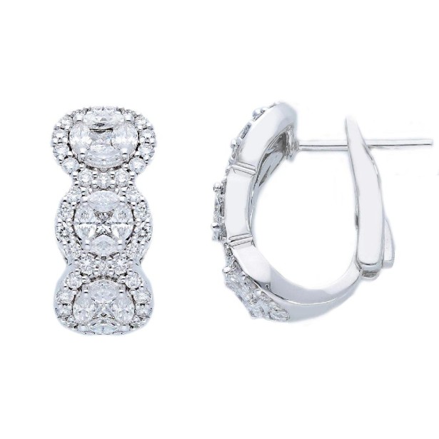Orecchini in oro bianco 750/ooo con diamante naturale